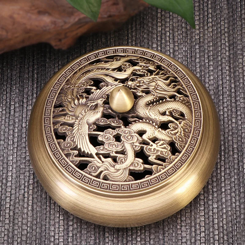 Incense Furnace Pure Copper Household Indoor Sandalwood Antique Pan Incense Furnace Soothes The God Incense Furnace