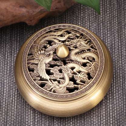Incense Furnace Pure Copper Household Indoor Sandalwood Antique Pan Incense Furnace Soothes The God Incense Furnace