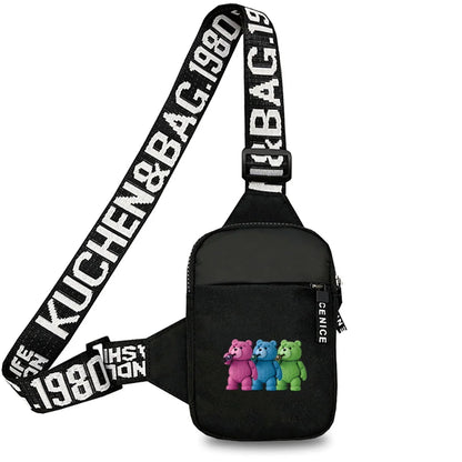 Chest Pack Fitness Yoga Outdoor Mini  Men Sports Running Bear Printing Series Fashion Chest Bag for Women for Men