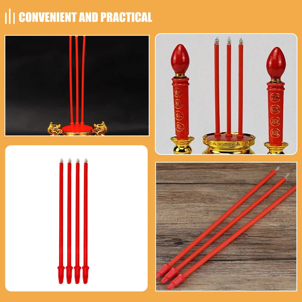 15pcs Electronic Incense Sticks For Electric Incense Burner Compact Portable Home Office Yoga Room Decor Altar Supplies Led