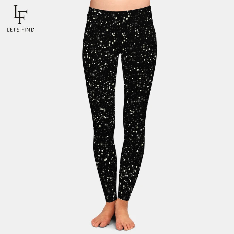 LETSFIND New Arrival Women Leggings High Waist Sexy Women Pants 3D Red Glitter Texture Print Fitness Slim Girls Stretch Leggings