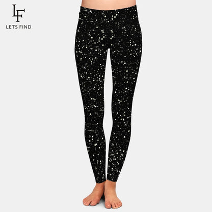 LETSFIND New Arrival Women Leggings High Waist Sexy Women Pants 3D Red Glitter Texture Print Fitness Slim Girls Stretch Leggings