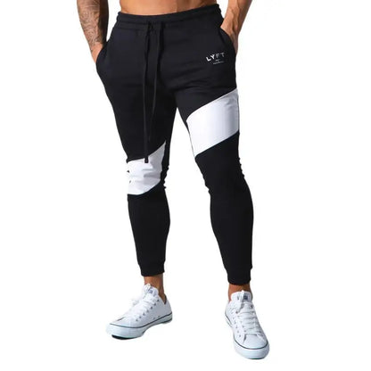 2026 New Fitness Casual Trousers Winter, Spring and Autumn, Splicing Drawstring Combed Cotton Made Sports Men's Trousers