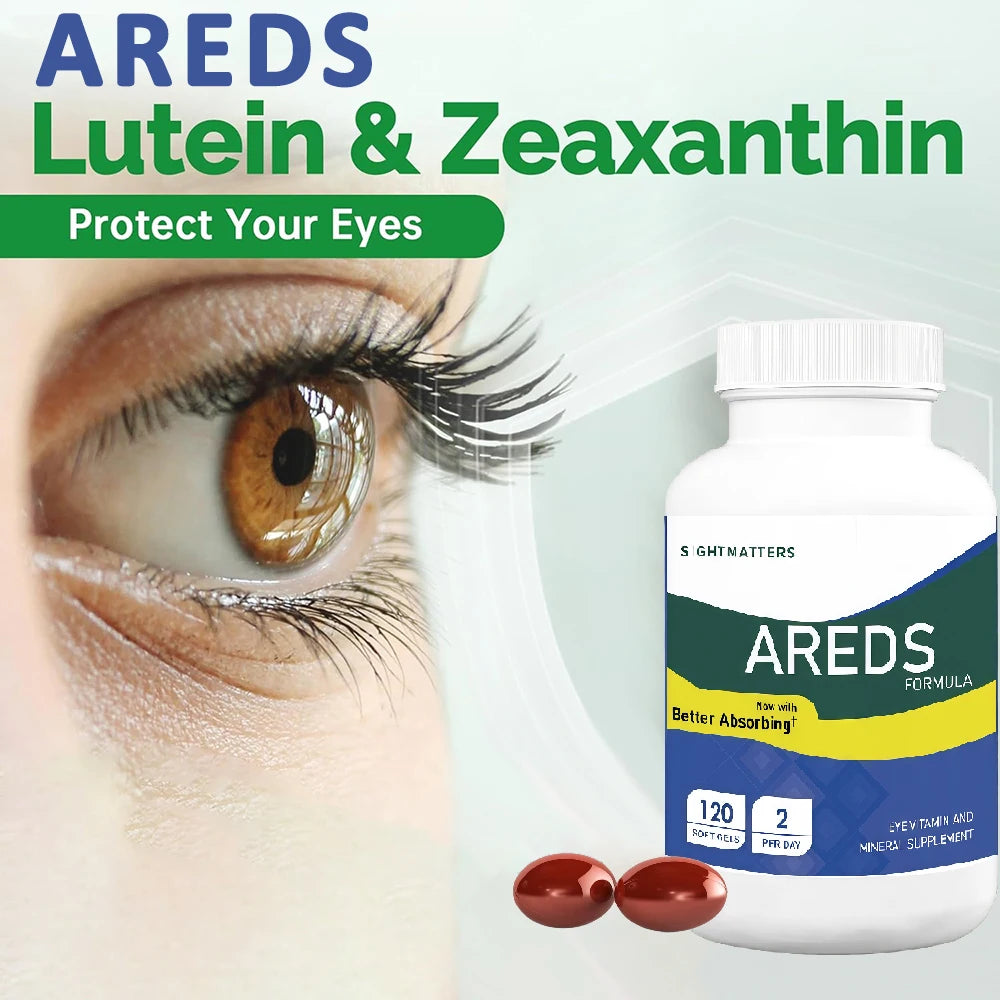 ARED Eye Vitamins for Macular Health, Lutein and Zeaxanthin Supplement with Vitamin C E Zinc Copper for Vision & Ocular Support