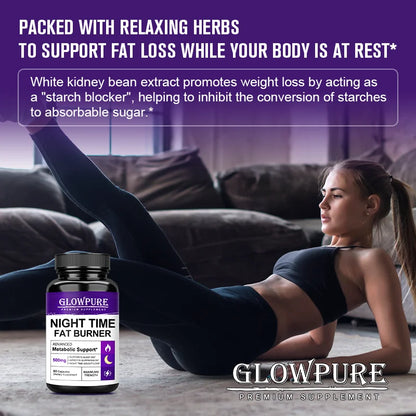 Powerful Natural Night time Fat Burning and Cellulite Weight Loss Pills for Lean Physique Detoxification Promotes Metabolism