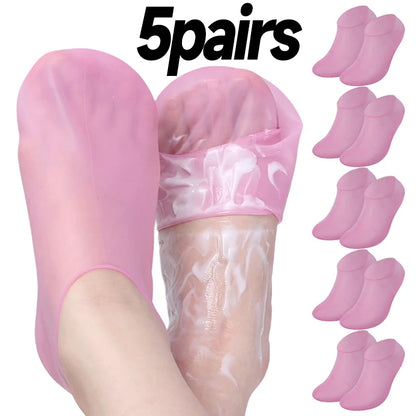 1/5/10Pairs Silicone Moisturizing Foot Socks Spa Tools Reusable Gel Stocking Protective Cover Anti Cracking Dead Skin Foot Care