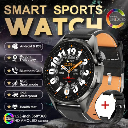 2026 New Watch 6 PRO Bluetooth Call Smart Watches Men GPS Tracking Sports Fitness IP68 Waterproof 1.53inch AMOLED Smartwatch