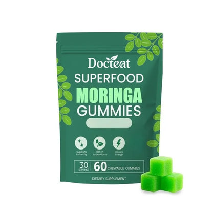 Superfood Moringa Gummies with Vitamin C D3 B12 Supports Immunity & Energy Rich in Antioxidants 60 Gummies Dietary Supplement