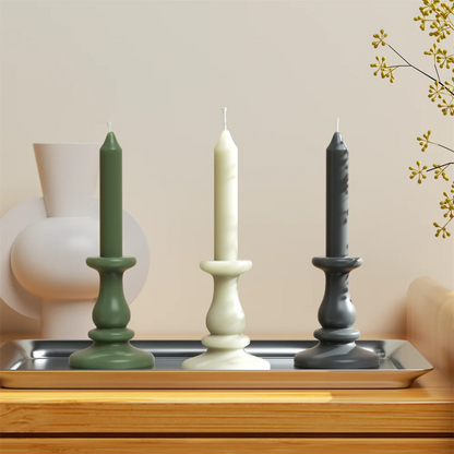 Nicole Taper Candle Making Silicone Mold Aromatherapy Scented Candle Mould Decorative Candle Making Supplies