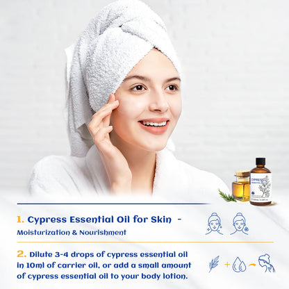 HIQILI Pure Cypress Essential Oil Aromatherapy Grade for Diffuser DIY Soap Bath 100ML Natural Plant Spearmint Vetiver Oil