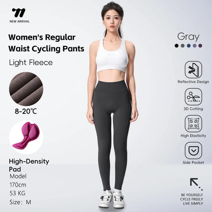 WEST BIKING Cycling Pants Thermal Fleece Women Autumn Winter Bicycle Tights Trousers  Outdoor Sports Fitness Yoga Running Pants