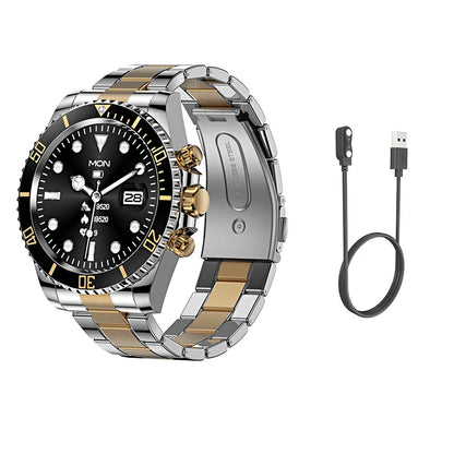 Aiweile AW12 Smartwatch Smart Watch Man High-End Fitness Tracker Sport Business Bluetooth Call 1.3 Inch Steel Play Music Clock
