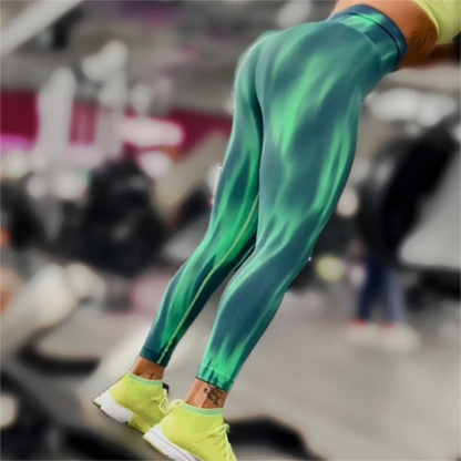 New Women Tie-dye Leggings Gym Athletic Workout Leggins High Waist Leggins Butt Lifting Yoga Pants Sports Training Tights
