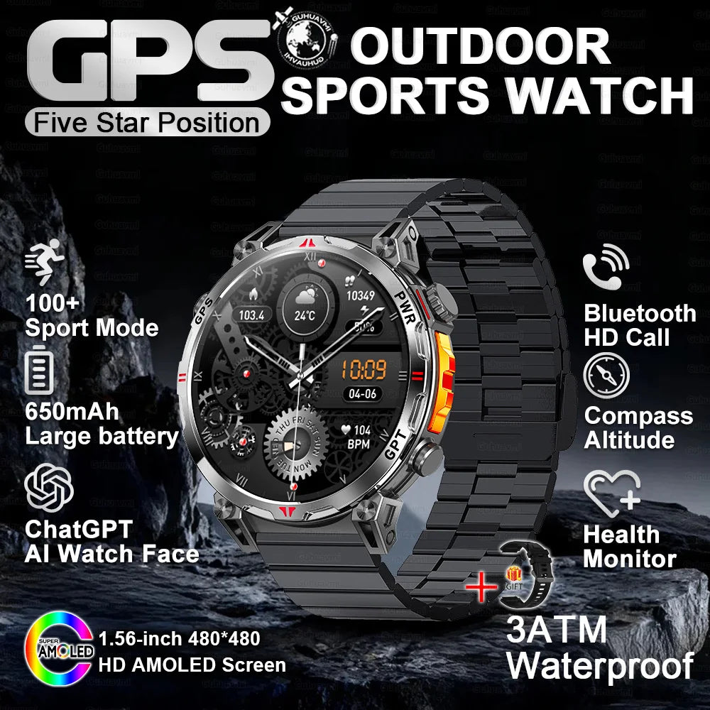 2026 New Ultra 650mAh Battery Smart Watch Built in GPS Compass 10ATM Waterproof Sports tracker Outdoors Military Smartwatches
