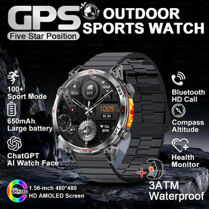 2026 New Ultra 650mAh Battery Smart Watch Built in GPS Compass 10ATM Waterproof Sports tracker Outdoors Military Smartwatches