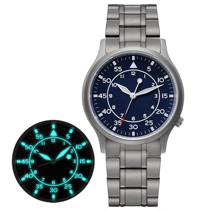 BERNY Titanium Watch For Men AR Coat Sapphire Fashion Wristwatch Luminous VH31 Ultra-thin Quartz Watch Waterproof 5ATM Watches