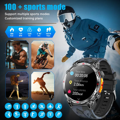 2026 Outdoor GPS Sports Smart Watch Men Built in GPS Compass 5ATM Waterproof Bluetooth Call HD AMOLED Screen Fitness Smartwatch