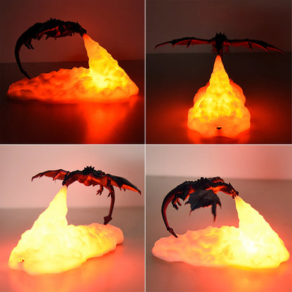 3D LED Dragon Night Light, USB-Rechargeable Table Lamp, Flying Dragon-Themed Bedroom Decor, Festive Party Mood Light
