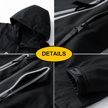 CHRLCK Unisex Hiking Jackets Waterproof Reflective Windbreaker Men Outdoor Camping Trekking Fishing Jacket Windproof Coat Women