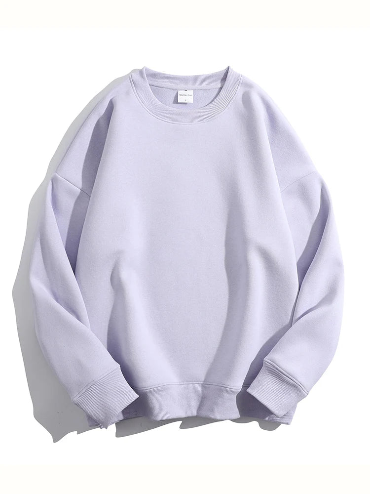 Soft Fleece Sweatshirt Women Sport Winter Clothes Warm Blue Round Neck Loose Pullovers Oversized Women Velvet Sweatshirt Black