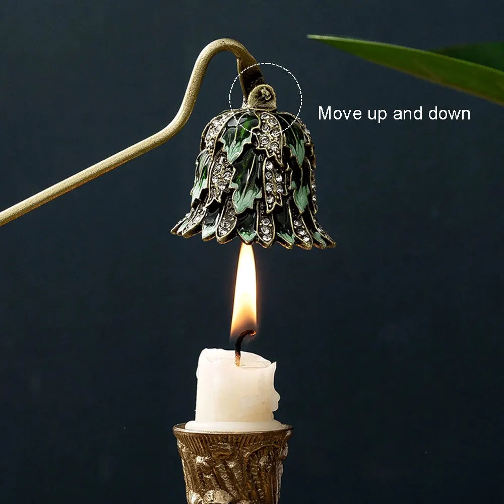 Luxury Scented Candle Care Accessory Metal Enamel Handle Flower Design DIY Aromatherapy Tools Candle Wick Snuffer Birthday Gifts