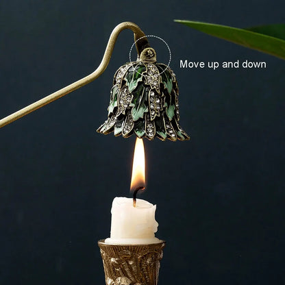 Luxury Scented Candle Care Accessory Metal Enamel Handle Flower Design DIY Aromatherapy Tools Candle Wick Snuffer Birthday Gifts