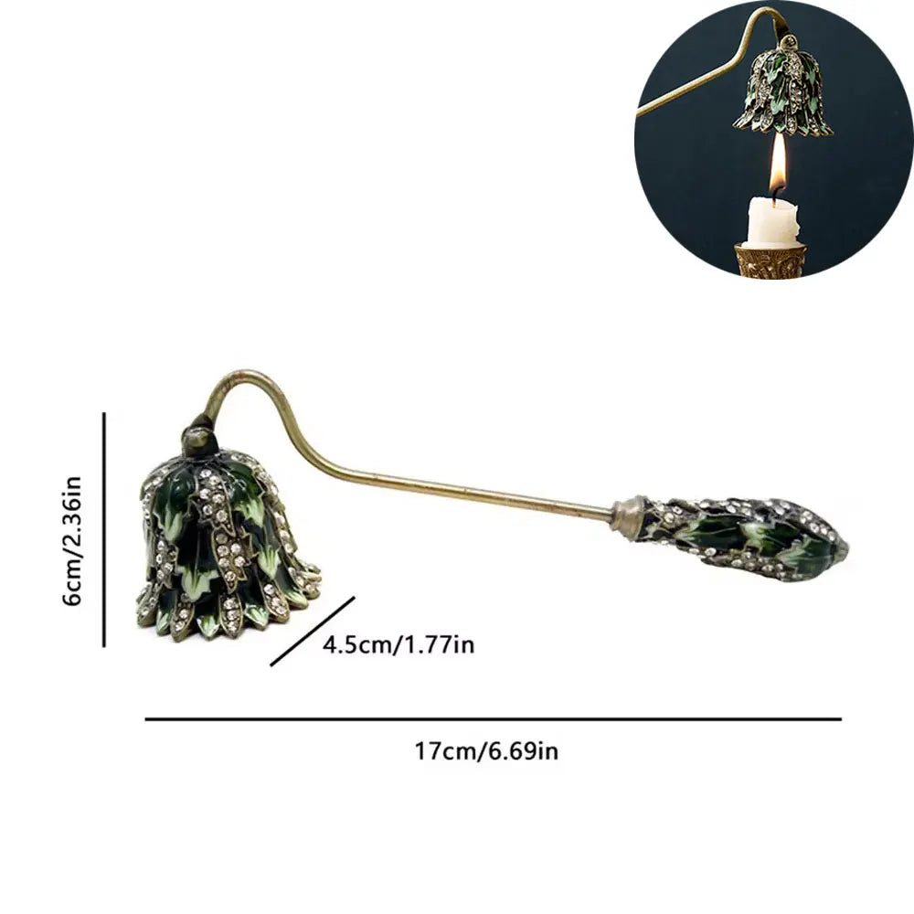Luxury Scented Candle Care Accessory Metal Enamel Handle Flower Design DIY Aromatherapy Tools Candle Wick Snuffer Birthday Gifts
