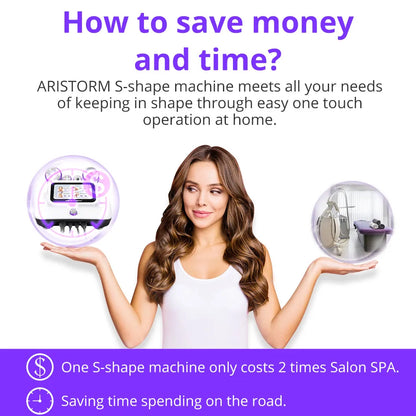 Aristorm S Shape Ultrasonic 30K Cavitation Machine Fat Burning Radio Frequency Skin Tightening Face Lift Body Sculpting Machine