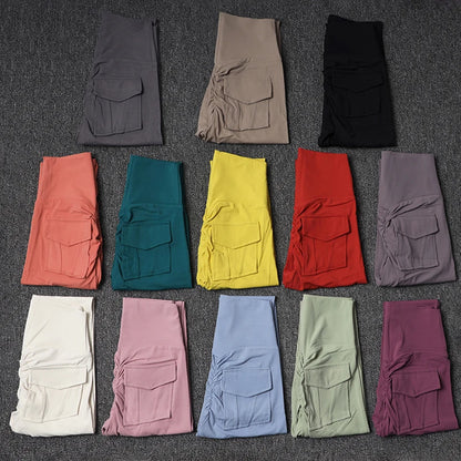 TRY TO BN Women Leggings Yoga Pocket Pants High Waist Sports Leggings Push Up Fitness Pants Stretch Soft Elasticity Running Gym