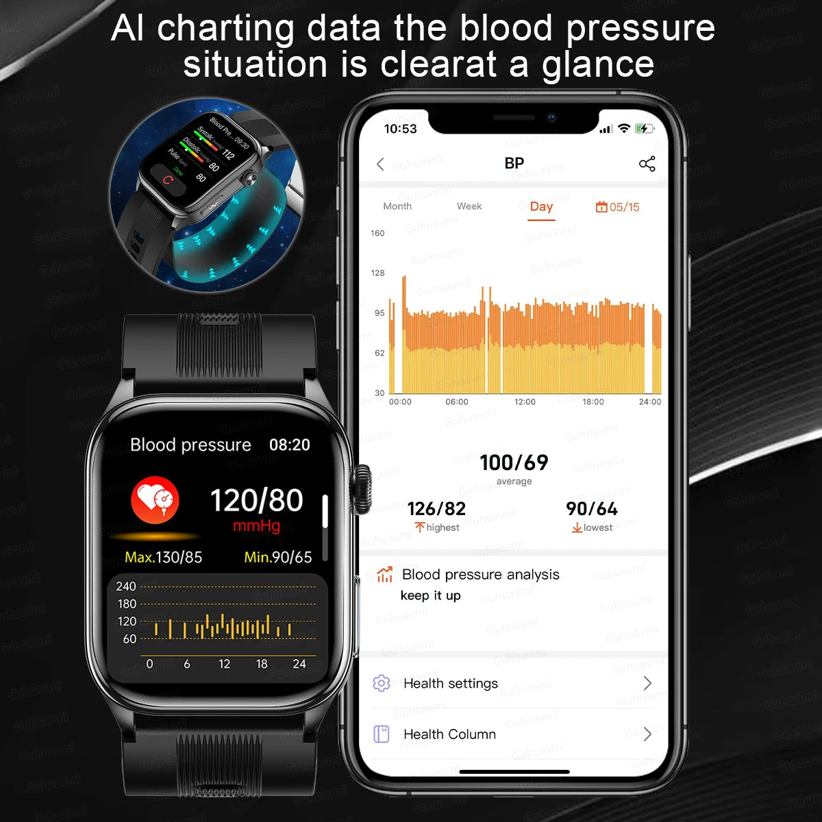 Smart Watches Men Air Pump Blood Pressure Accurate Measure Micro Physical Examination Sport Fitness Airbag SmartWatch ECG AMOLED