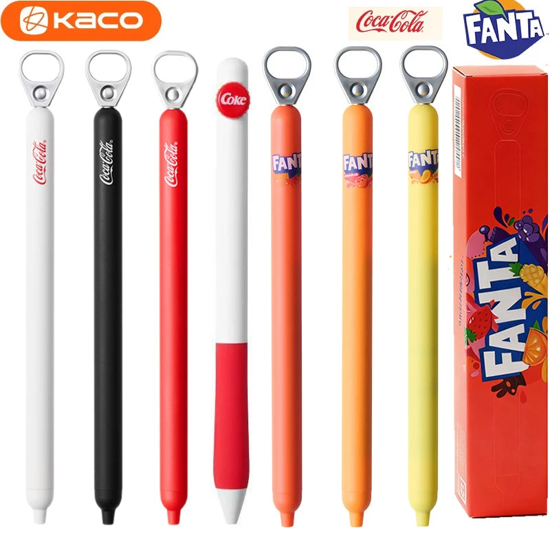 KACO Fanta/Coca-Cola Pull Tab Gel Pen,0.5mm Black Ink,Novelty Relieve pressure Writing Pen For Journaling,Office and School Use