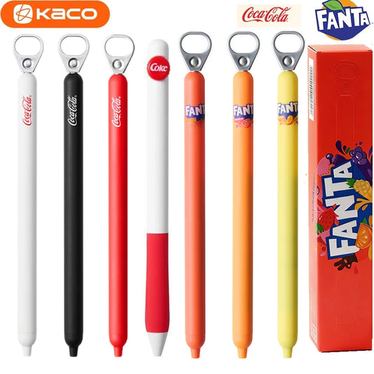 KACO Fanta/Coca-Cola Pull Tab Gel Pen,0.5mm Black Ink,Novelty Relieve pressure Writing Pen For Journaling,Office and School Use