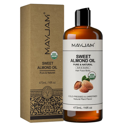 MAYJAM USDA Organic Jojoba Oil Moisturizing for Face, Hair, Skin & Nails Pure Natural Cold Pressed Grapeseed Sunflower Seed Oil