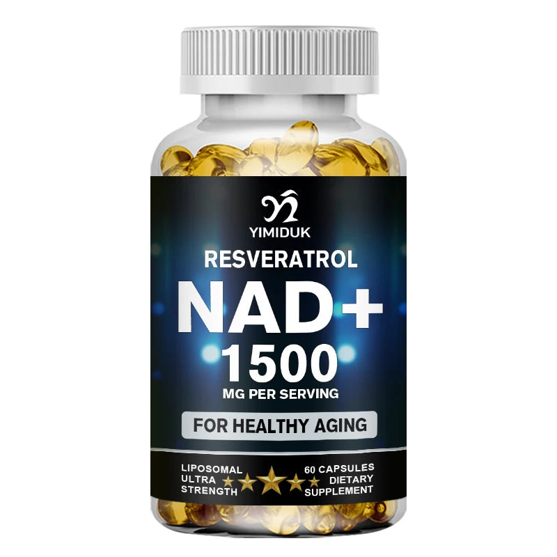 NAD Capsules Supplements - with Resveratrol, Natural Energy, Anti-aging & Cellular Health, Strengthens The Immune System