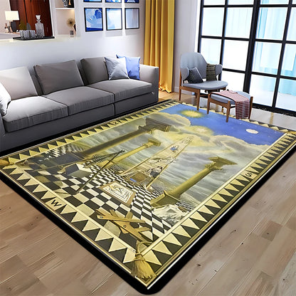 Masonic Illuminati Printed Pattern Rug Baby Play Crawl Floor Mats Living Room Carpets Decoration Fitness Pet Anti-slip Carpet