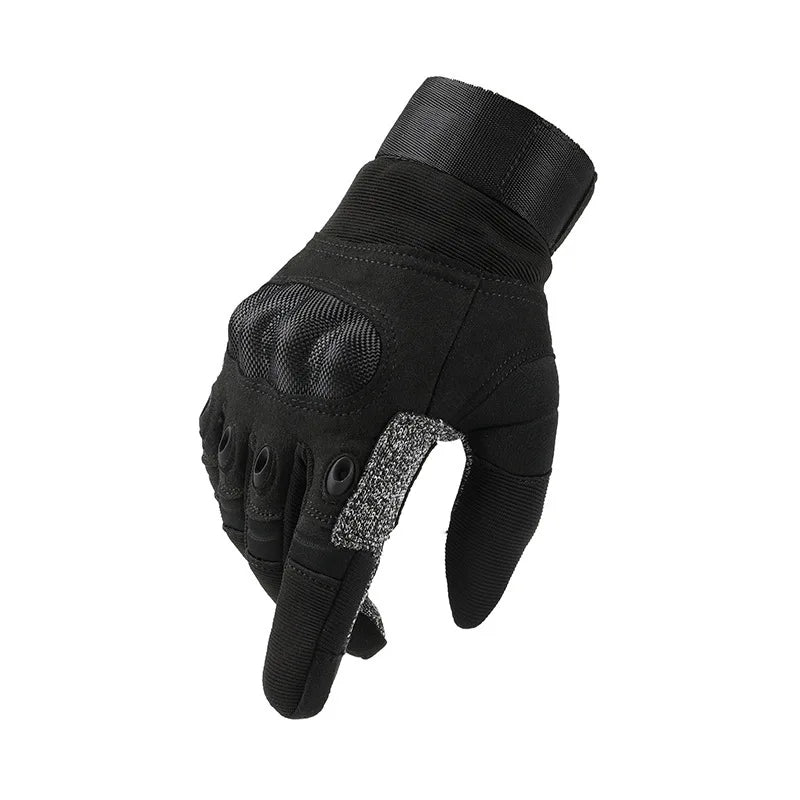 Full finger and half finger tactical gloves, touch screen anti cutting and anti stabbing, made of carbon fiber and leather mater