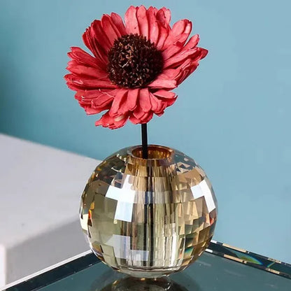 Modern Crystal Spherical Aromatherapy Candle Holder Cup Amber Crystal Aromatherapy Candle Holder Living Room Interior Decoration