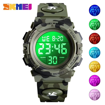 SKMEI 1548 Sport Children Shockproof Watch Waterproof Camouflage Colorful Light Boy Kids Girl Wristwatches 1266 relogio infantil
