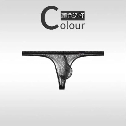 Men's Underwear Ultra-Thin Ice Silk Thongs Low-Waist Sexy T-Panties Transparent Fitness Sport Underwear Summer Thin Model Briefs