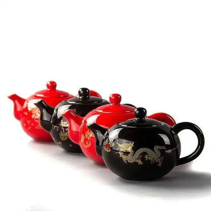150ML Black Ceramic Tea Pot Chinese Dragon Teapot Handmade Teapot Easy Teapot Kettle Ceramic Tea Set Kettle Kung Fu Teaware jugs