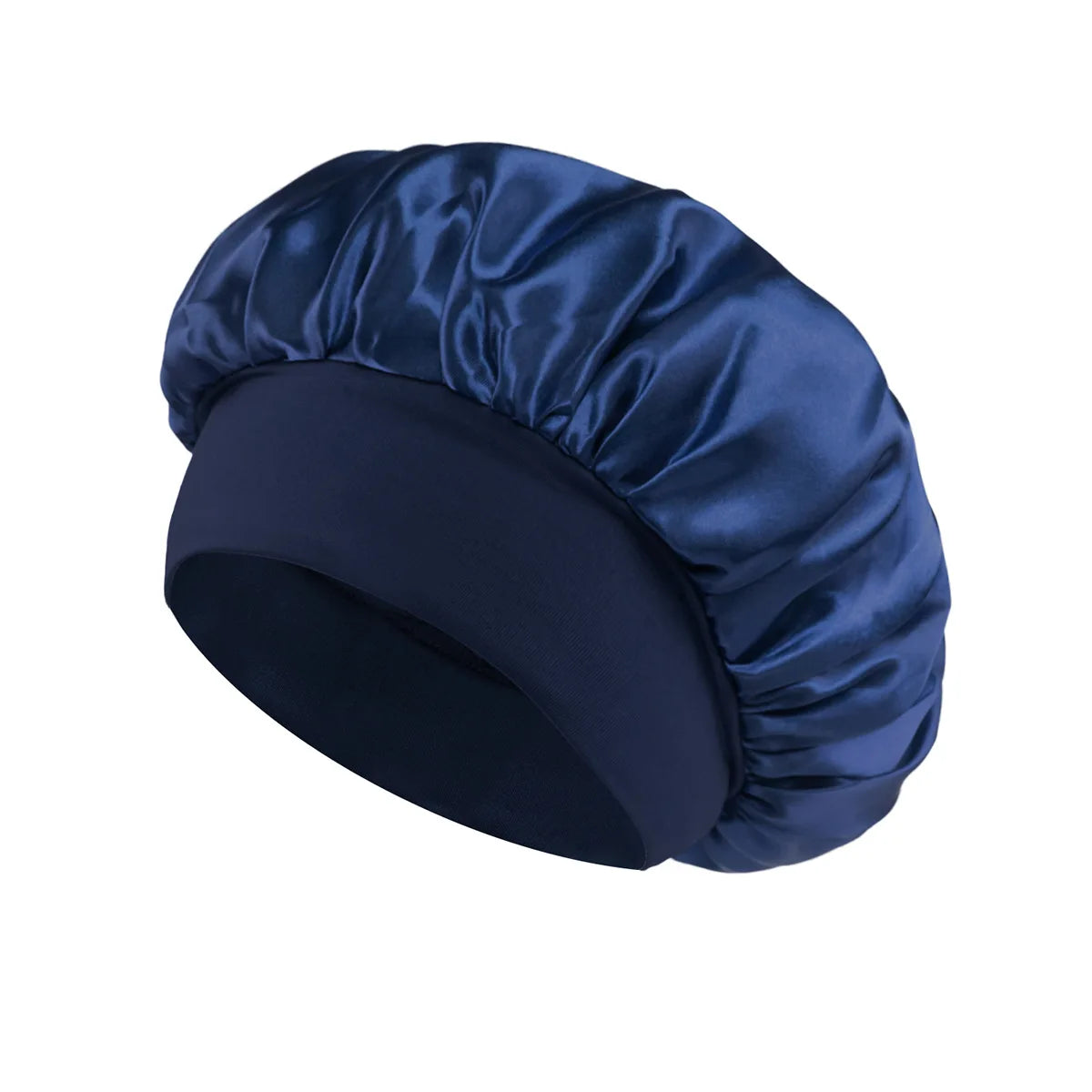1/2/5PCS Women's Satin Solid Wide-brimmed Sleeping Hat Unisex Head Wrap Elastic Band Cap Hair Care Bonnet Night Hat Bonnet Nuit