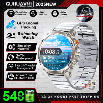 2025 New Women's Fashion Sports Smart Watch Built in GPS 3ATM Waterproof Bluetooth Call Health Monitoring Smartwatches For Women