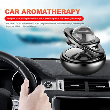 Solar Car Air Freshener Rotating Aromatherapy Diffusing Durable Perfume Diffuser Auto Fragrance Deodorant Car Interior Decor