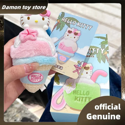 New Genuine Hello Kitty Summer Tan Skin Series Aromatherapy Pendant Blind Box Kawaii Hello Kitty Bag Pendant Mystery Box As Gift