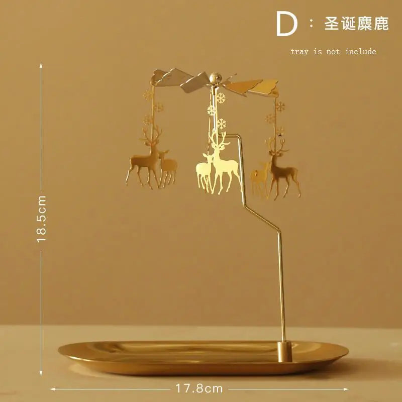 1 Pcs New Lanterns Aromatherapy Candles Trays Rotating Candle Holders Windmills Golden Fragrance Trays Ornaments