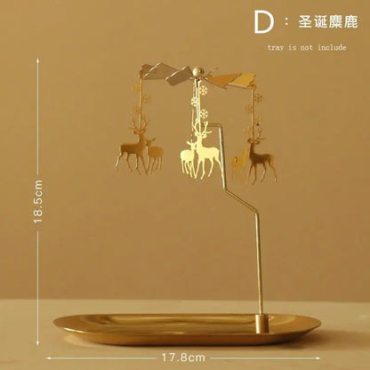 1 Pcs New Lanterns Aromatherapy Candles Trays Rotating Candle Holders Windmills Golden Fragrance Trays Ornaments