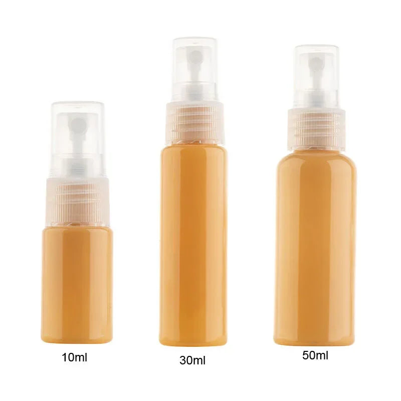 30PCS 10-50ML Colored Plastic Perfume Spray Bottle Fine Sprayer Refillable Travel Container Home Plants Aromatherapy Beauty Care