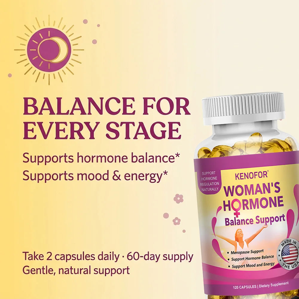 Women’s Menopause Support Supplement, Enhancing Hot Flashes, Night Sweats, Mood Swings & Fatigue, Supports Daily Wellness