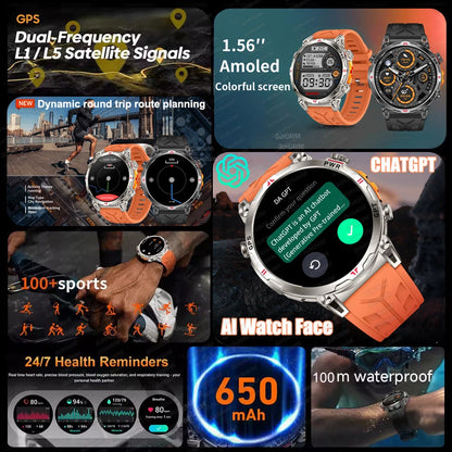 2026 New Ultra 650mAh Battery Smart Watch Built in GPS Compass 10ATM Waterproof Sports tracker Outdoors Military Smartwatches