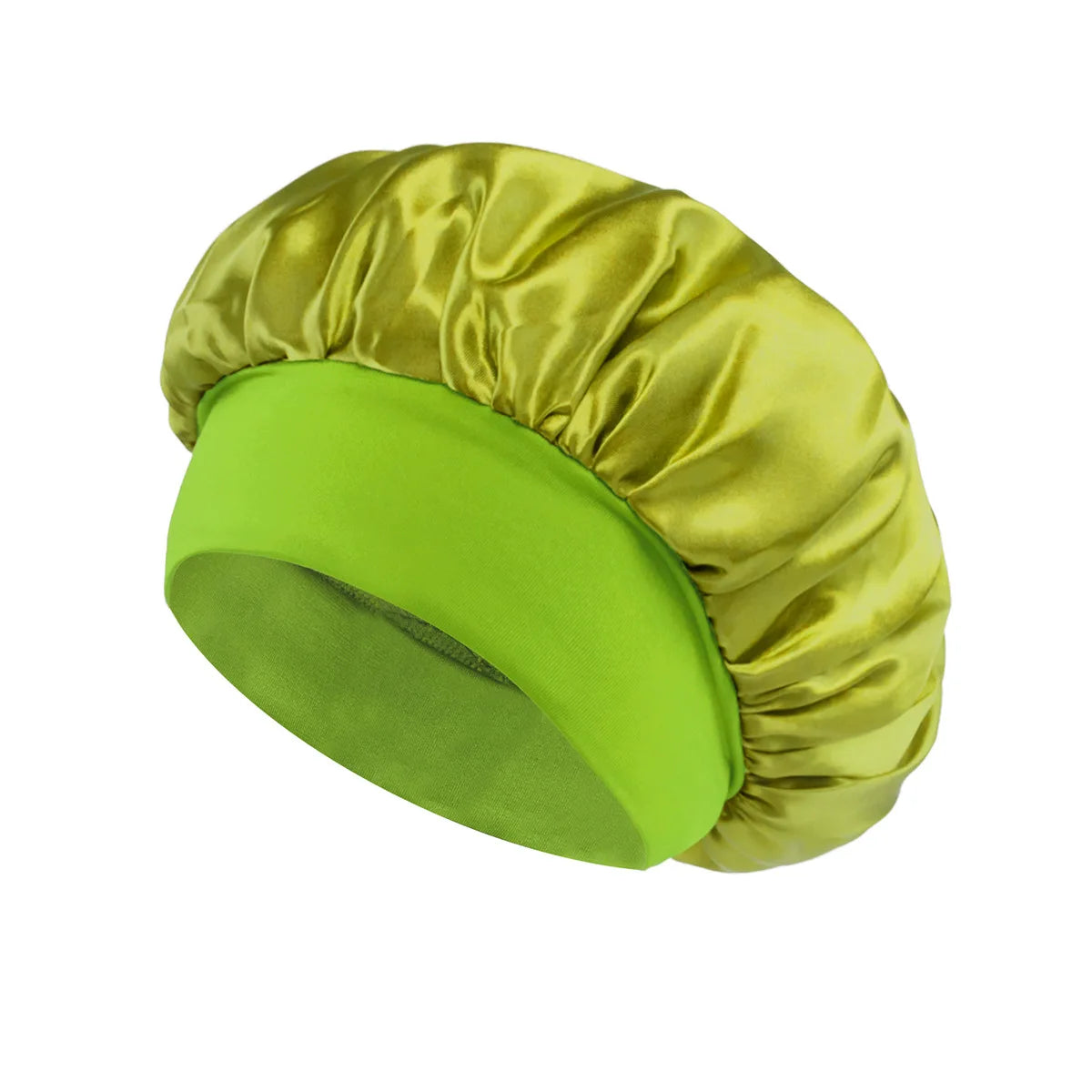 1/2/5PCS Women's Satin Solid Wide-brimmed Sleeping Hat Unisex Head Wrap Elastic Band Cap Hair Care Bonnet Night Hat Bonnet Nuit